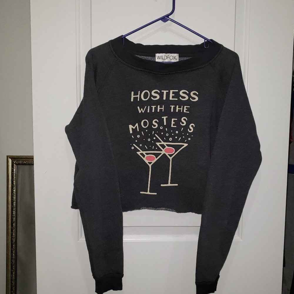 NWOT Wildfox Cropped Cut-Off Sweatshirt NWOT